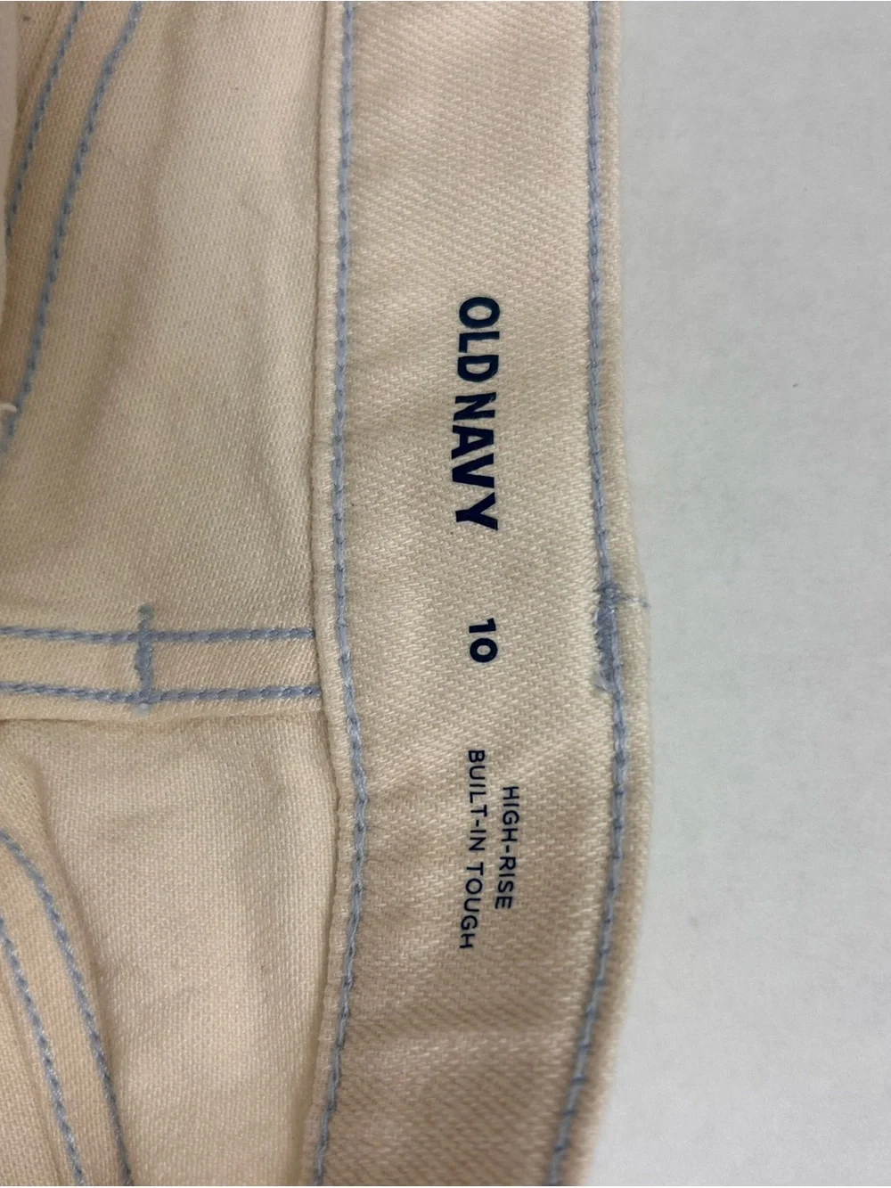 Old Navy Button-Front Denim Shorts Duo in Cream and Dark Blue